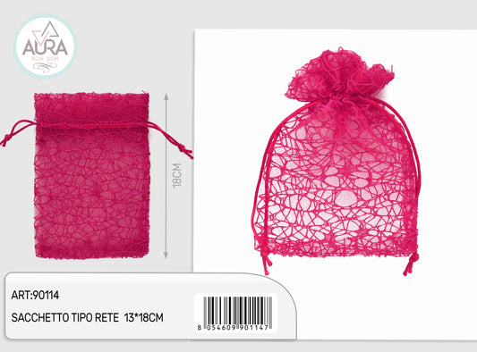 Sacchetto spider fuxia 13x18cm