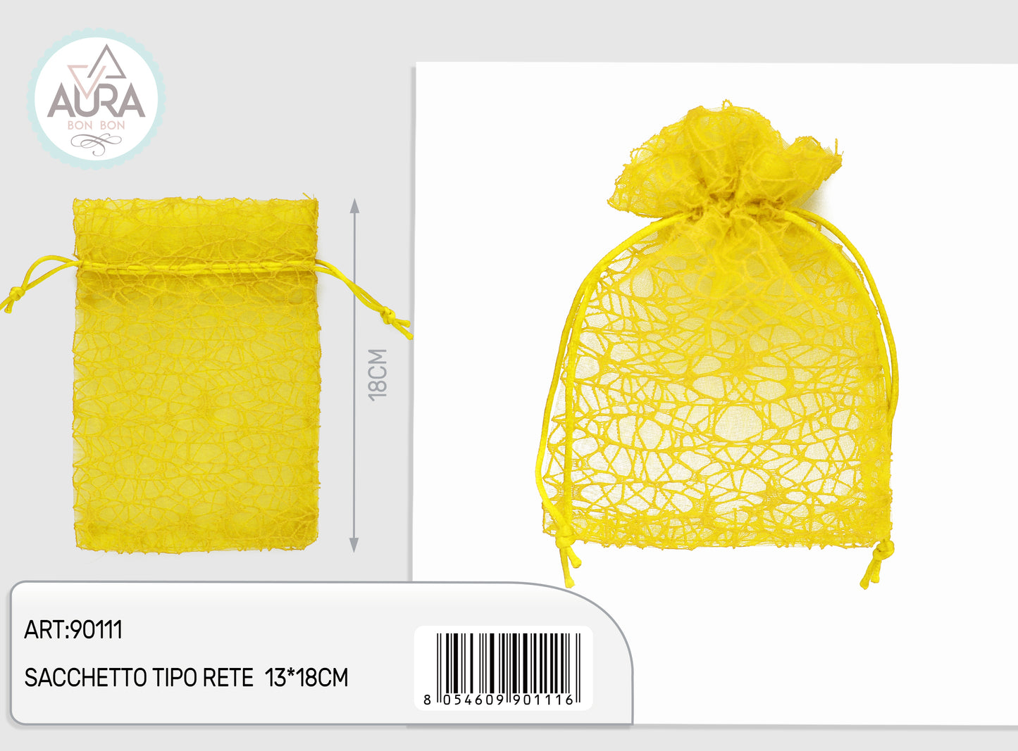 Sacchetto spider giallo 13x18cm