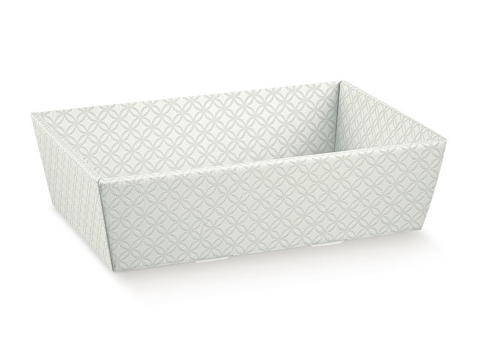 Vassoio conico 23x17x8cm matelassé grigio