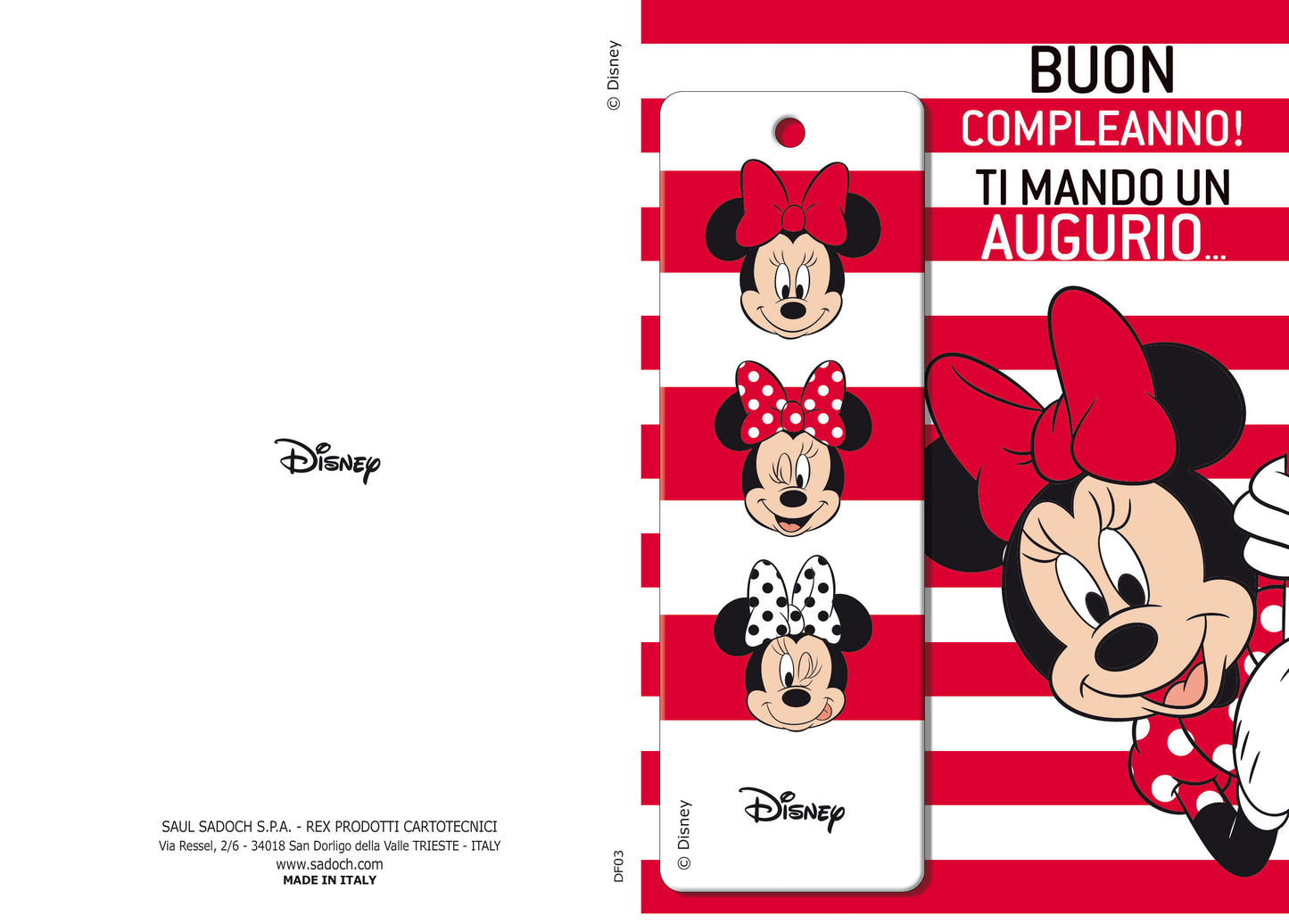 biglietto Disney Minnie con segnalibro 3D