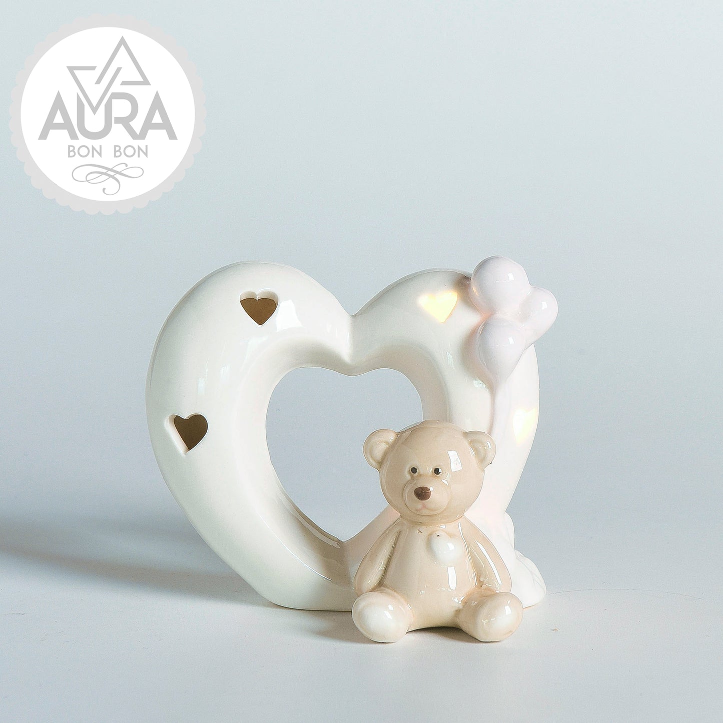 bomboniera orsetto con cuore e luce