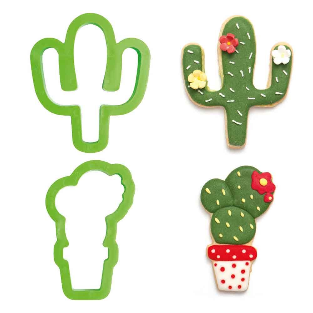 Set of 2 plastic cactus cookie cutters