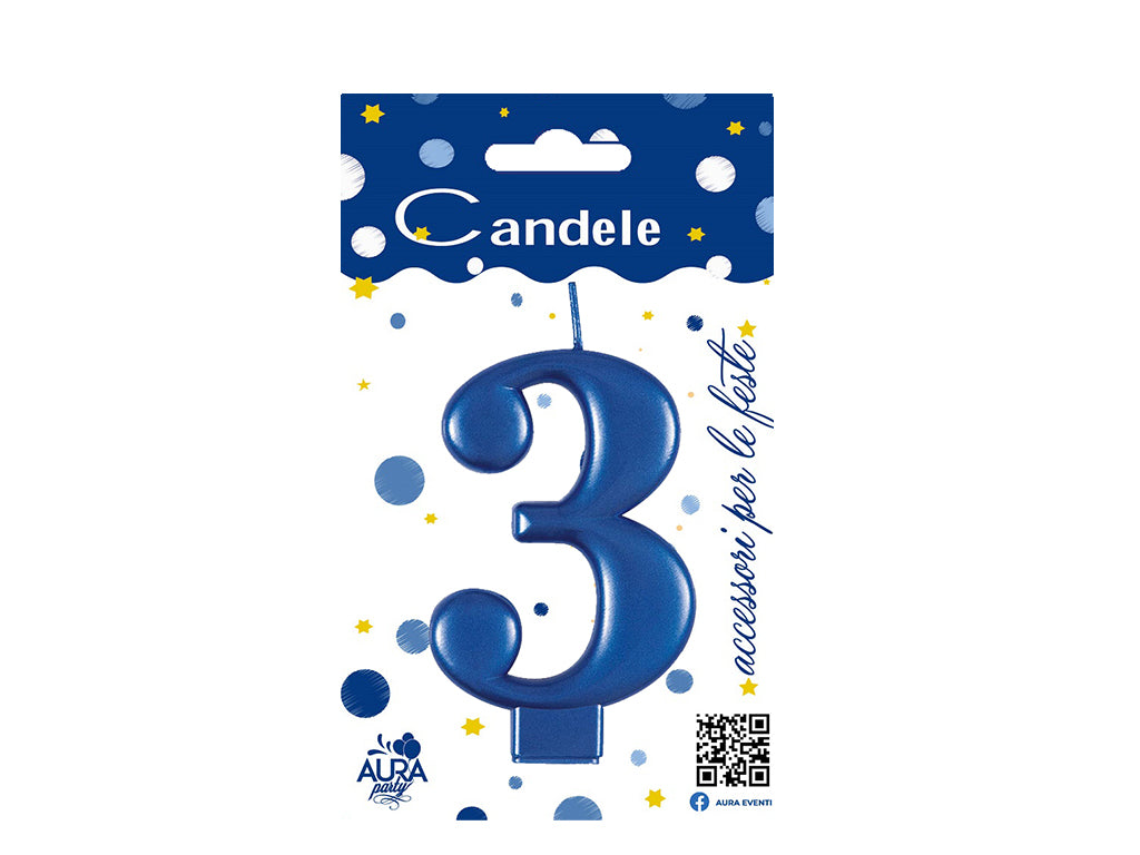 candela blu numero 3