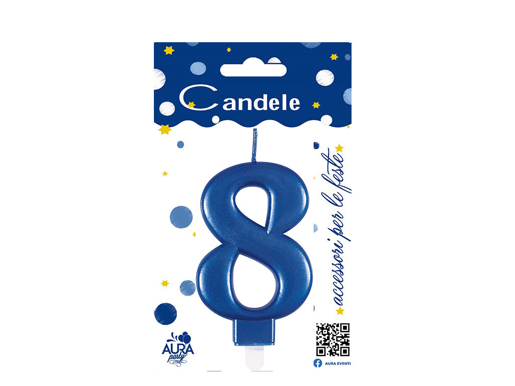 candela blu numero 8