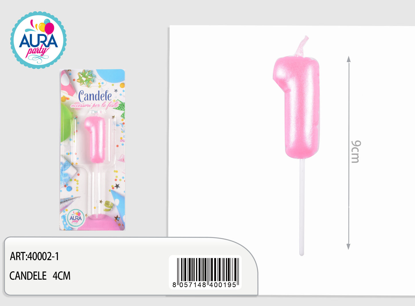 candela compleanno n.1 rosa