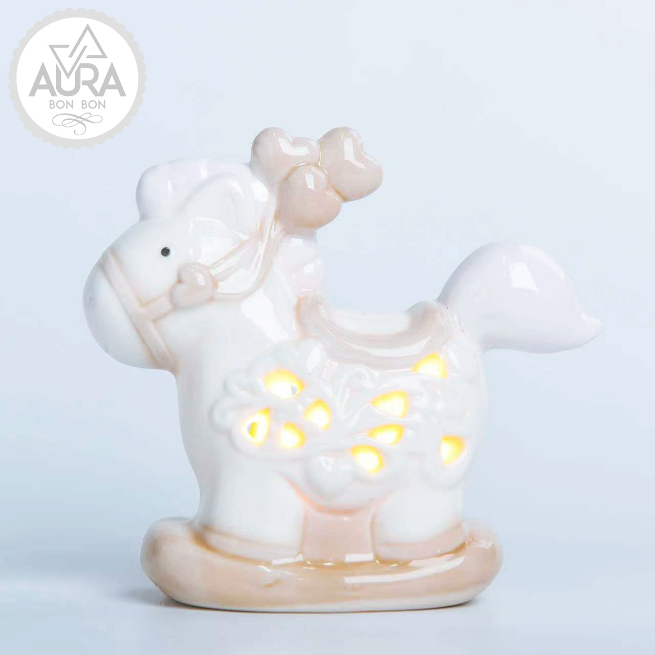 cavallino a dondolo rosa 10,8x4,8x9,8cm