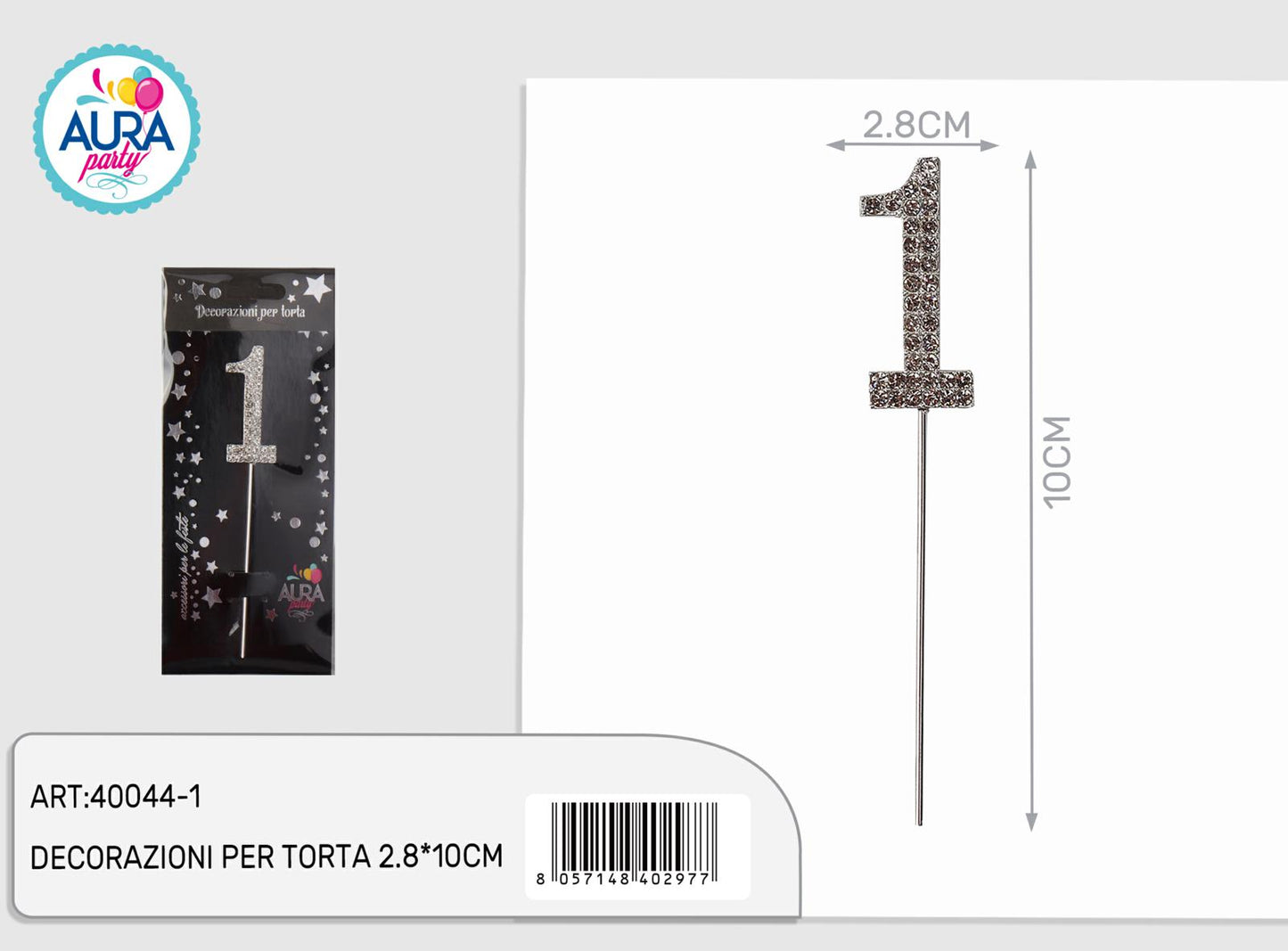 Cake topper con strass strass n. 1