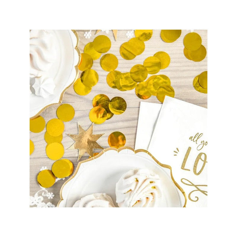 Coriandoli in foil tondi oro metallizzato 15gr