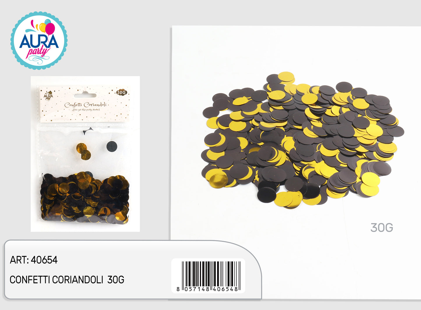 coriandoli foil nero e oro