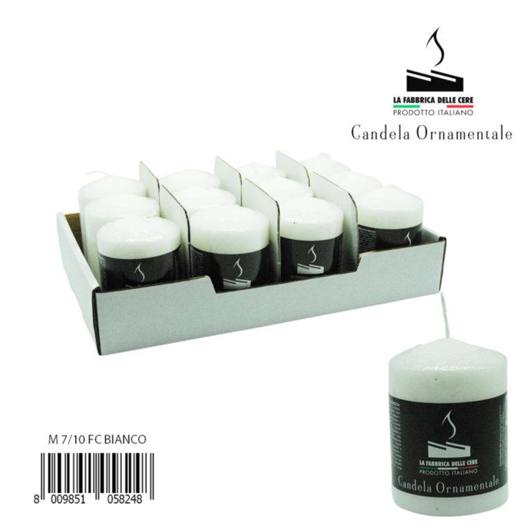Colored candle, pack of 1 piece, 7x10 white
