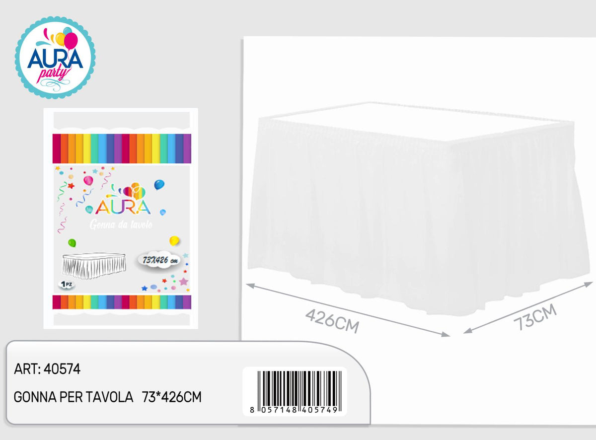 Gonna per tavola bianco 73x426cm