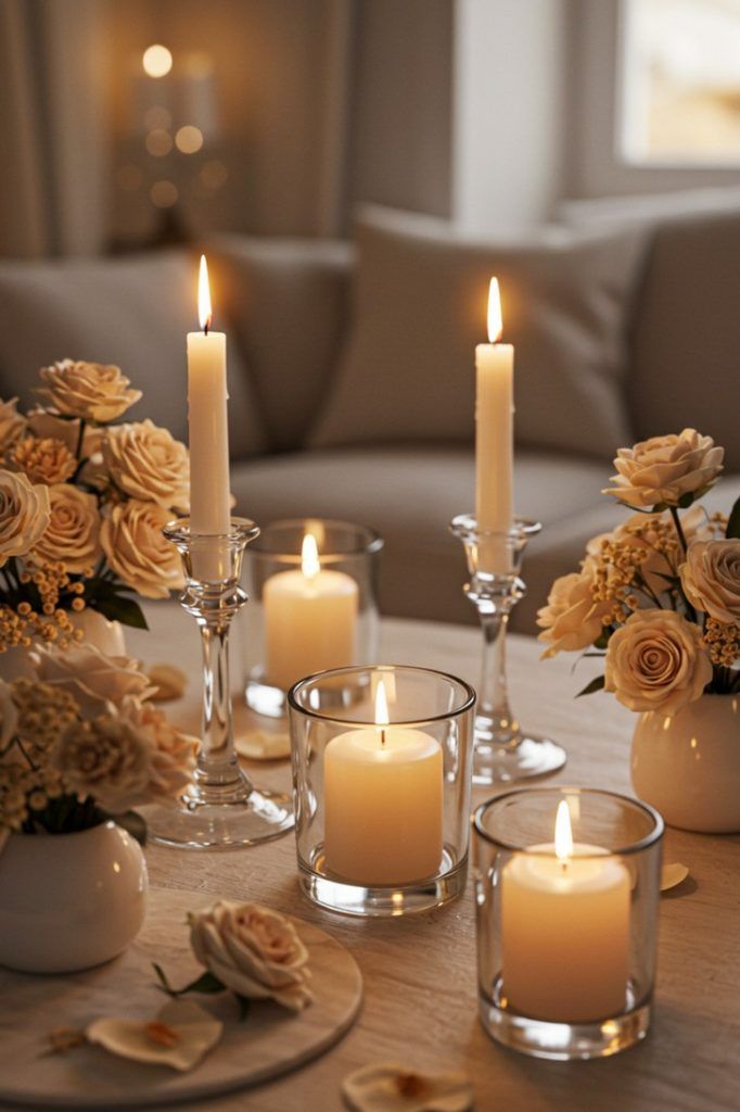 Colored candle, pack of 1 piece, 5x9 ivory