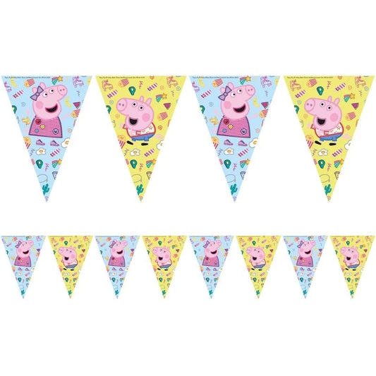 Festone triangolare Peppa Pig messy 230cm