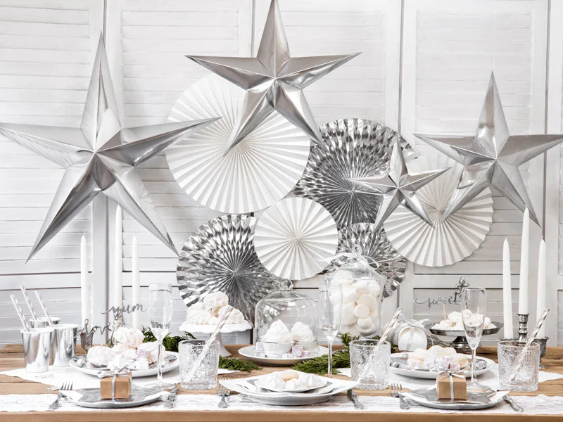 Paper star 45cm silver