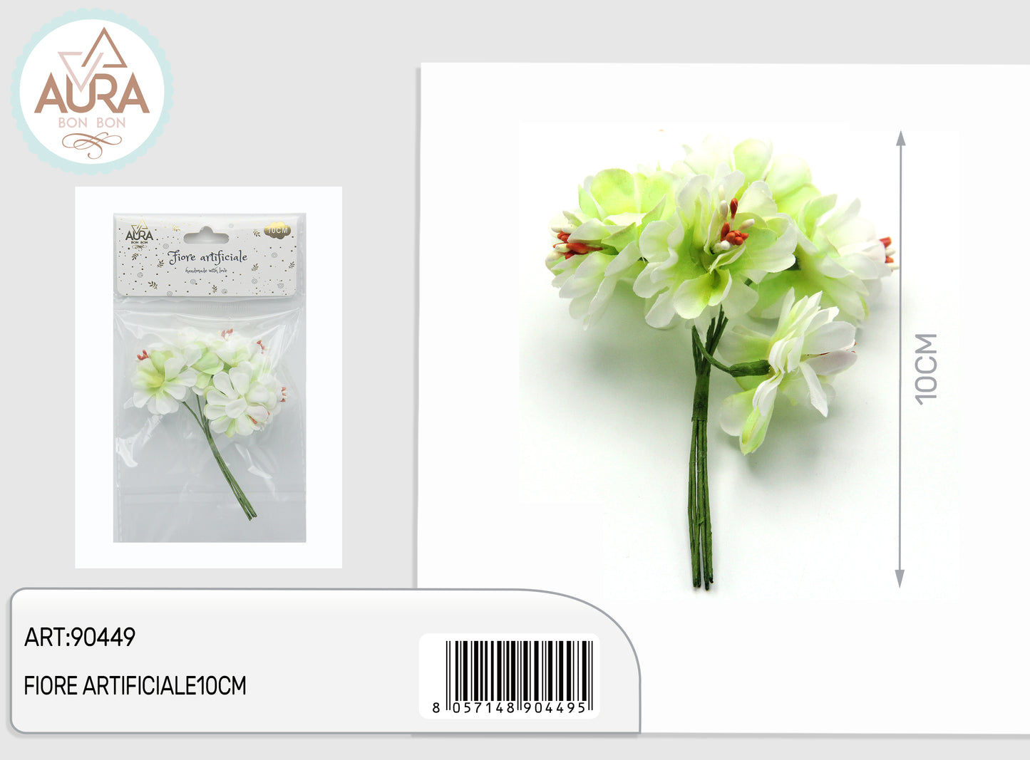fiori artificiali per bomboniere verdi