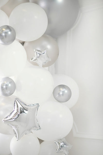 Foil balloons Stars 12cm silver 25pz