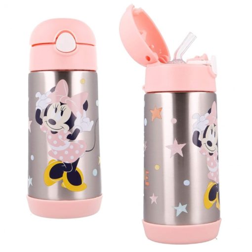 Minnie borraccia in acciaio con cannuccia "Pop Up" 530ml