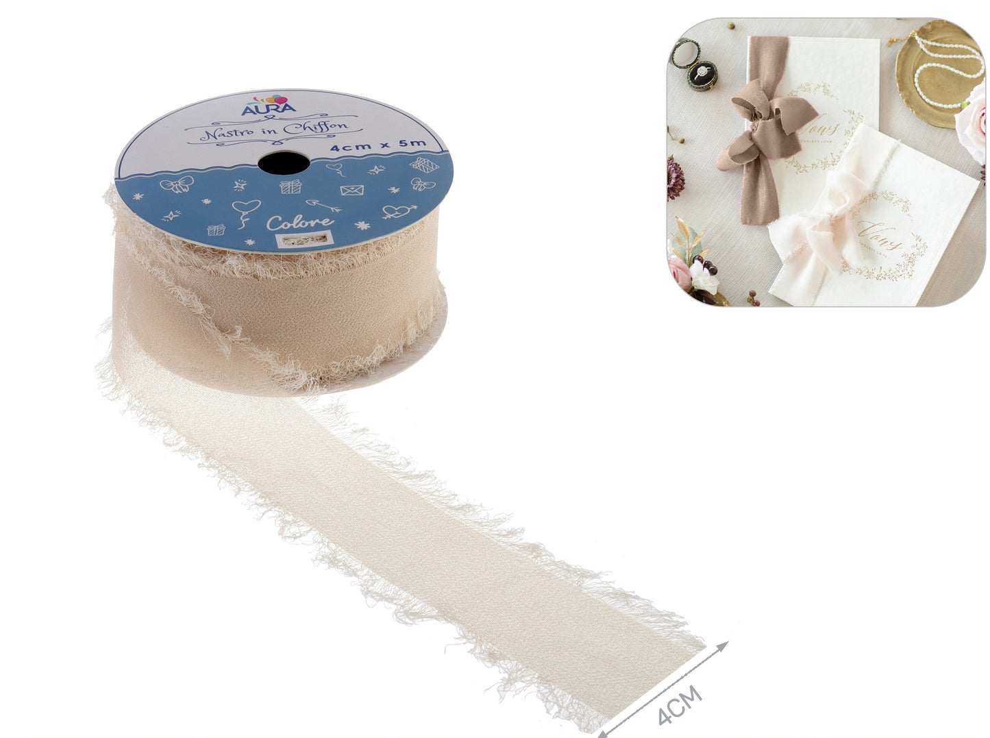 nastro chiffon avorio