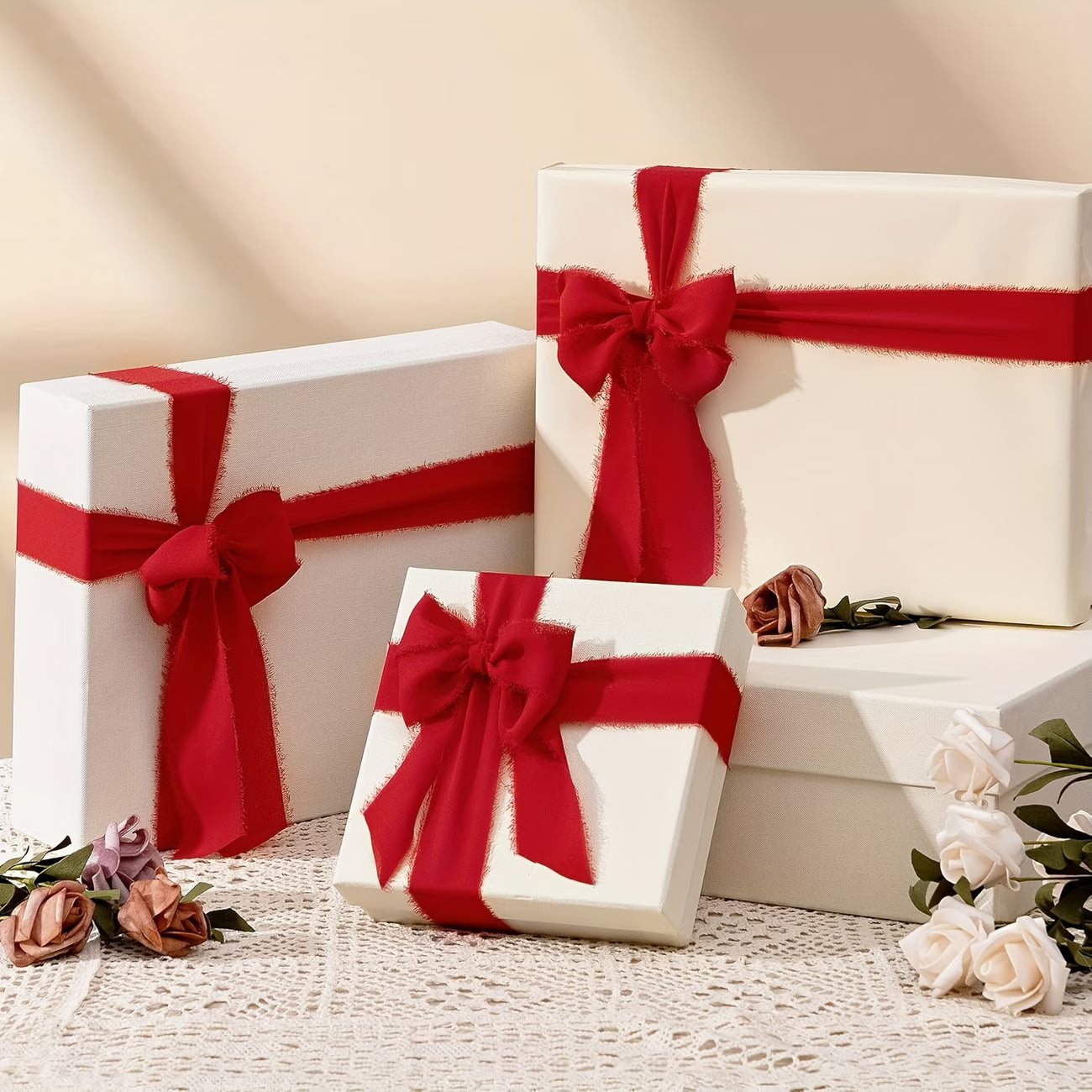 Nastro chiffon 4cm x 5m rosso