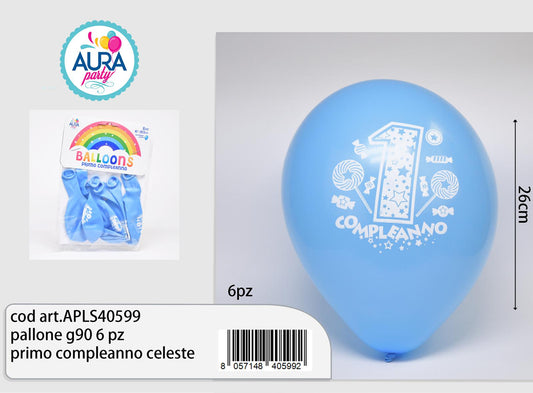 palloncini primo compleanno celeste