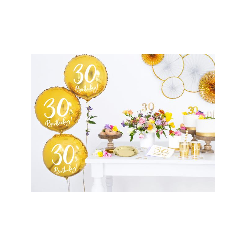 Foil Balloon 30th Birthday oro 45cm