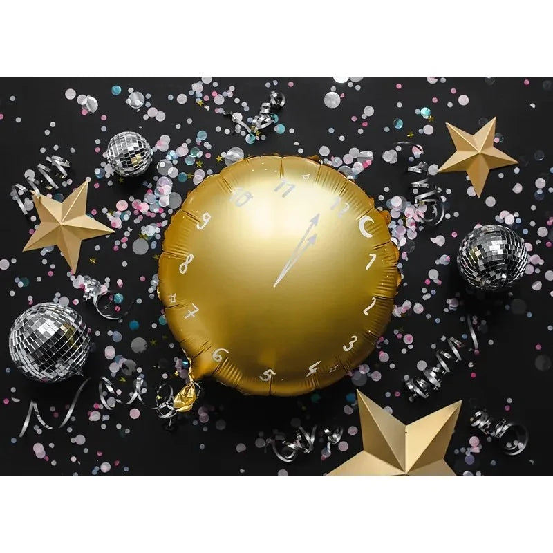 Foil balloon Clock 45 cm gold