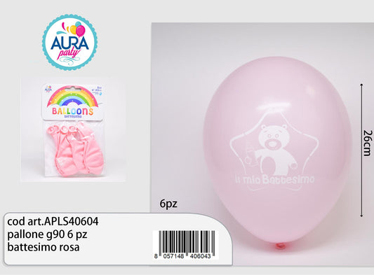 palloncino il mio battesimo rosa