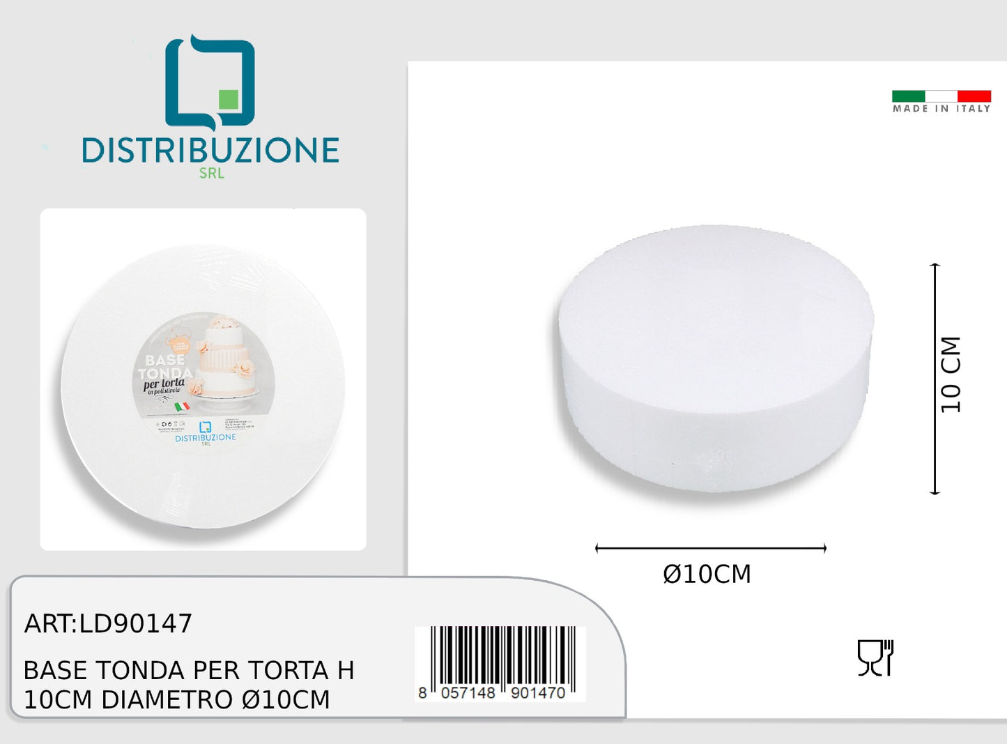 polistirolo tondo 10 h.10 conf.1pz