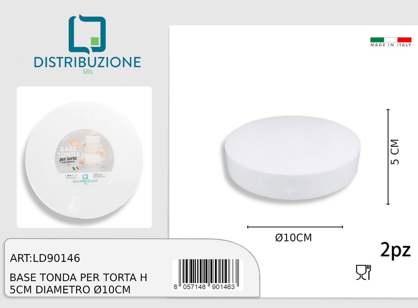 polistirolo tondo 10 h.5 conf.2pz
