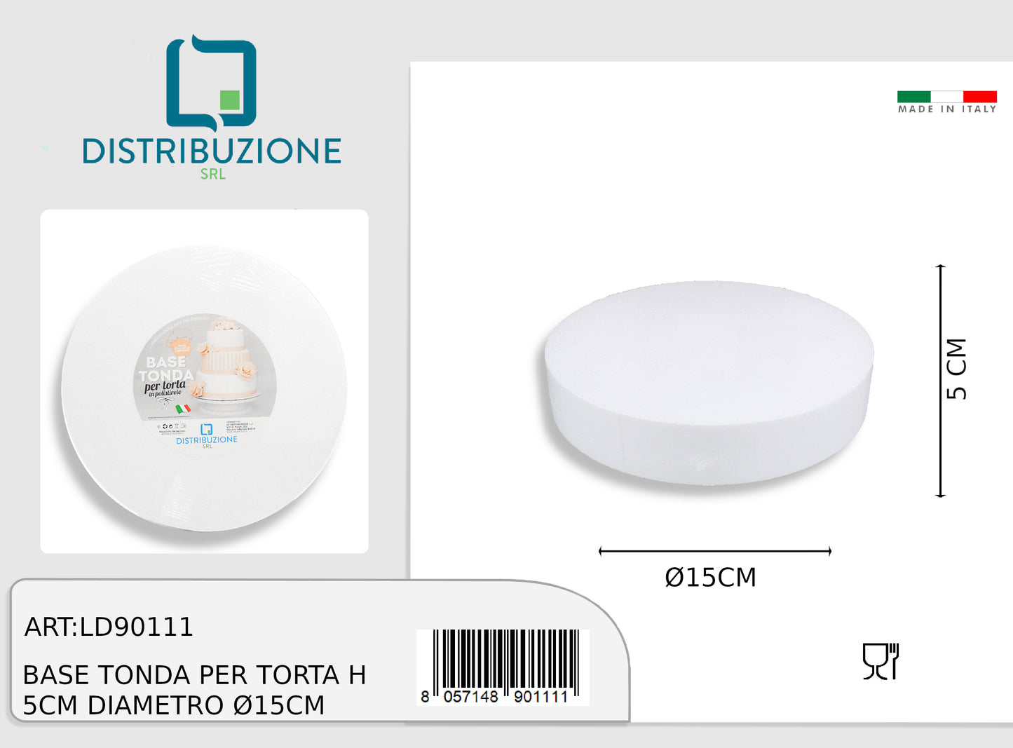 polistirolo tondo 15 h.5 conf. 1pz