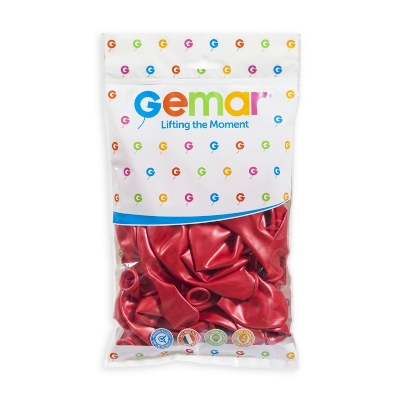 12-inch red metallic latex balloons, 50 pcs