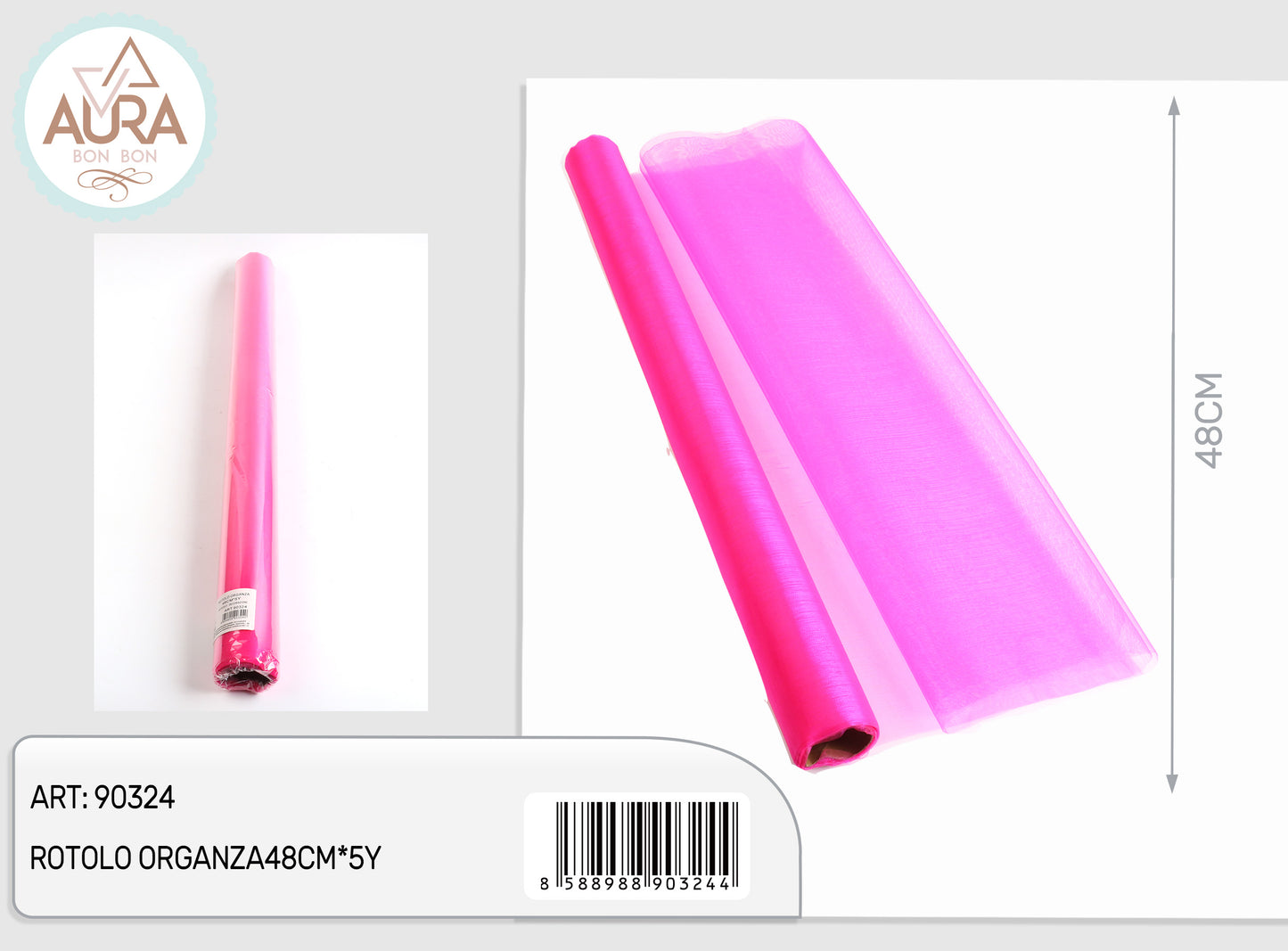 rotolo organza rosa