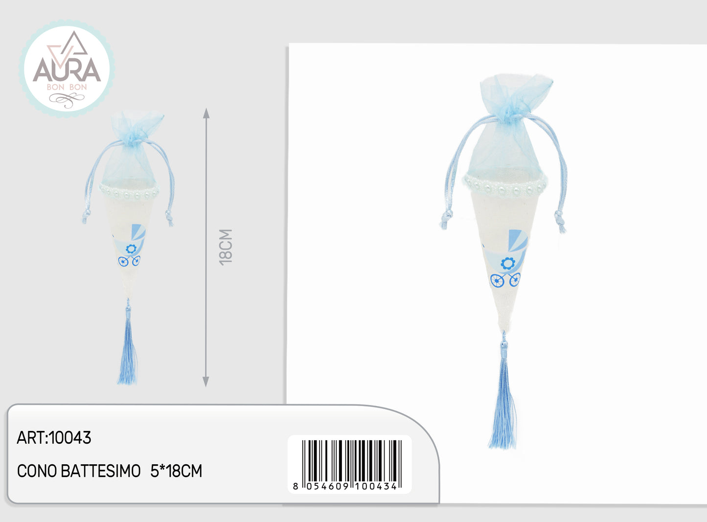 sacchetto cono baby celeste