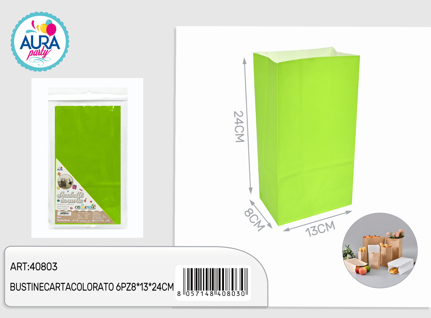 sacchetto di carta verde