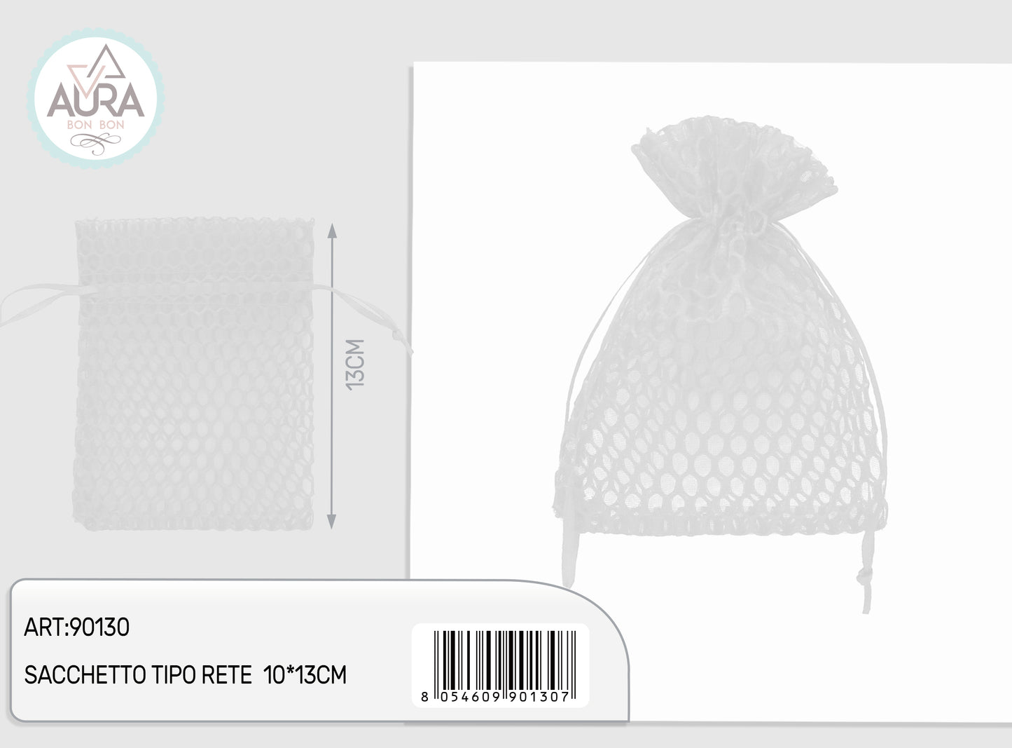 sacchetto rete bianco 10x13cm