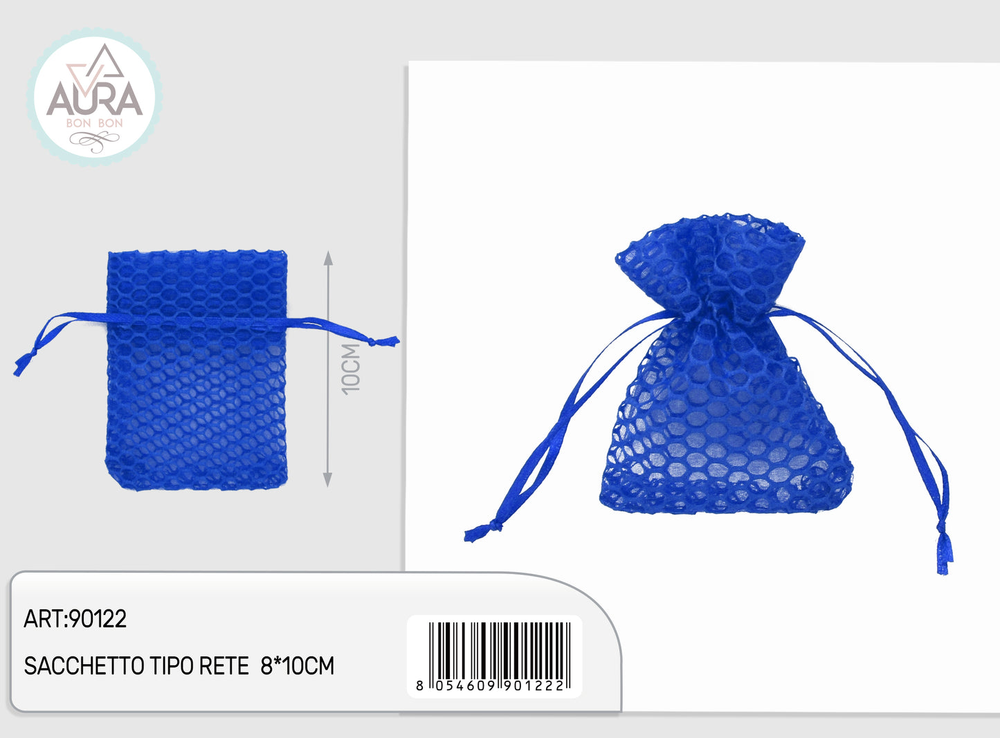 sacchetto rete blue 8x10cm