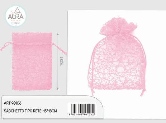 sacchetto rete spider rosa