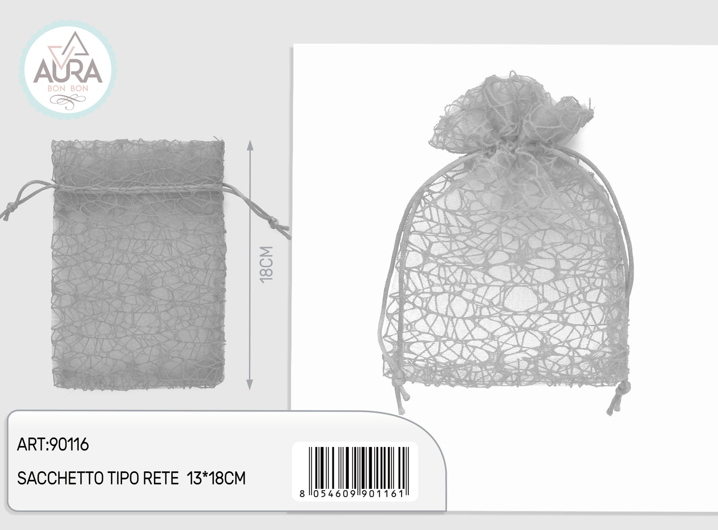 sacchetto spider grigio 13x18cm