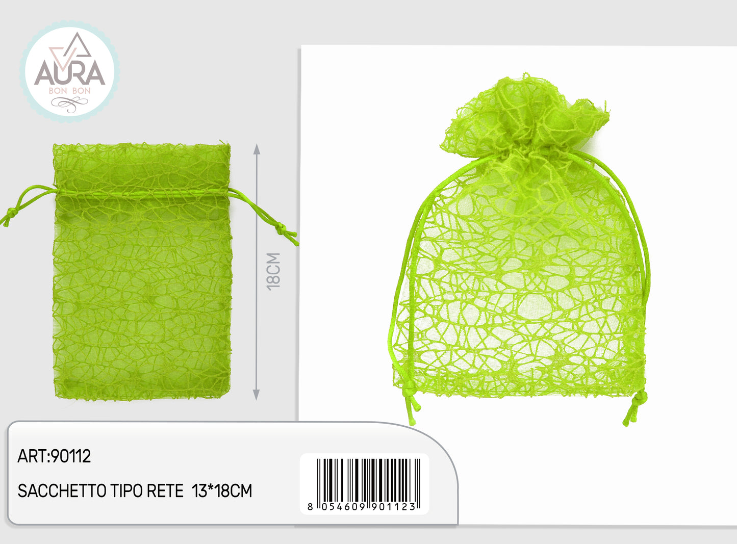 sacchetto spider verde mela 13x18cm