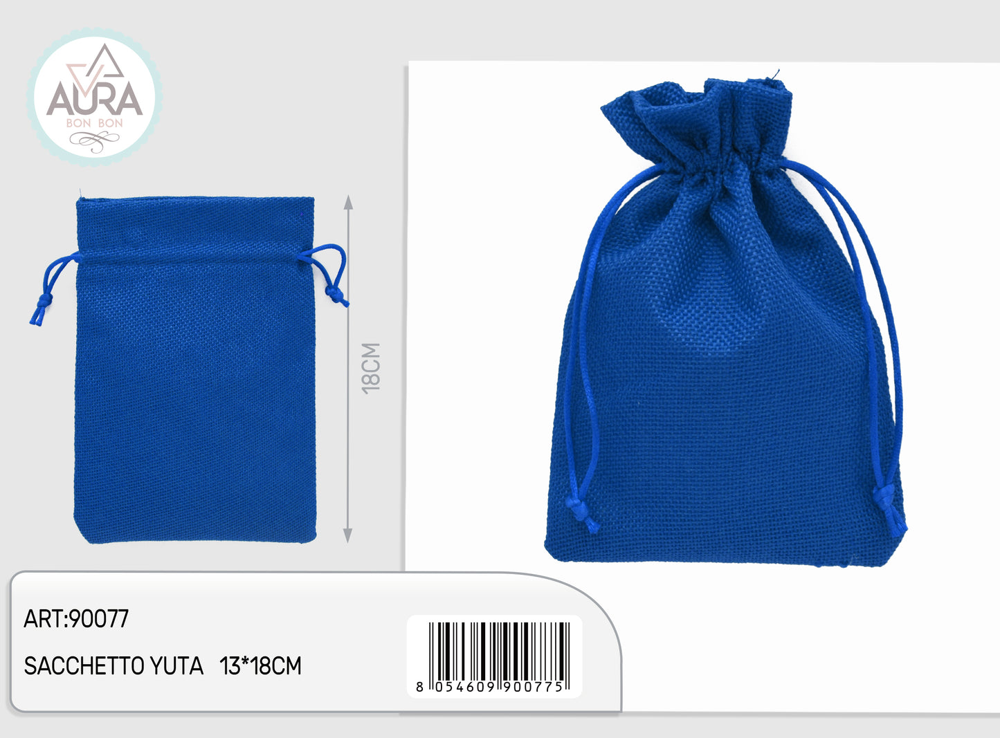 Sacchetto yuta 13x18cm blu