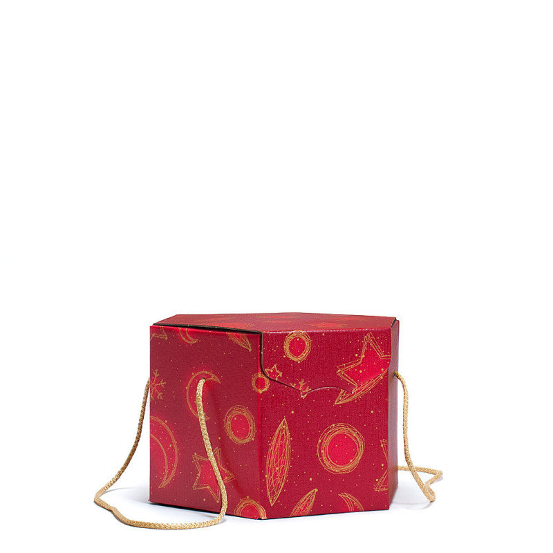 Scatola esagonale Segreto 24,5x24,5x18cm Red Universe