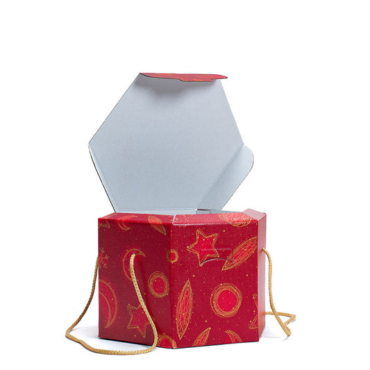 Scatola esagonale Segreto 24,5x24,5x18cm Red Universe