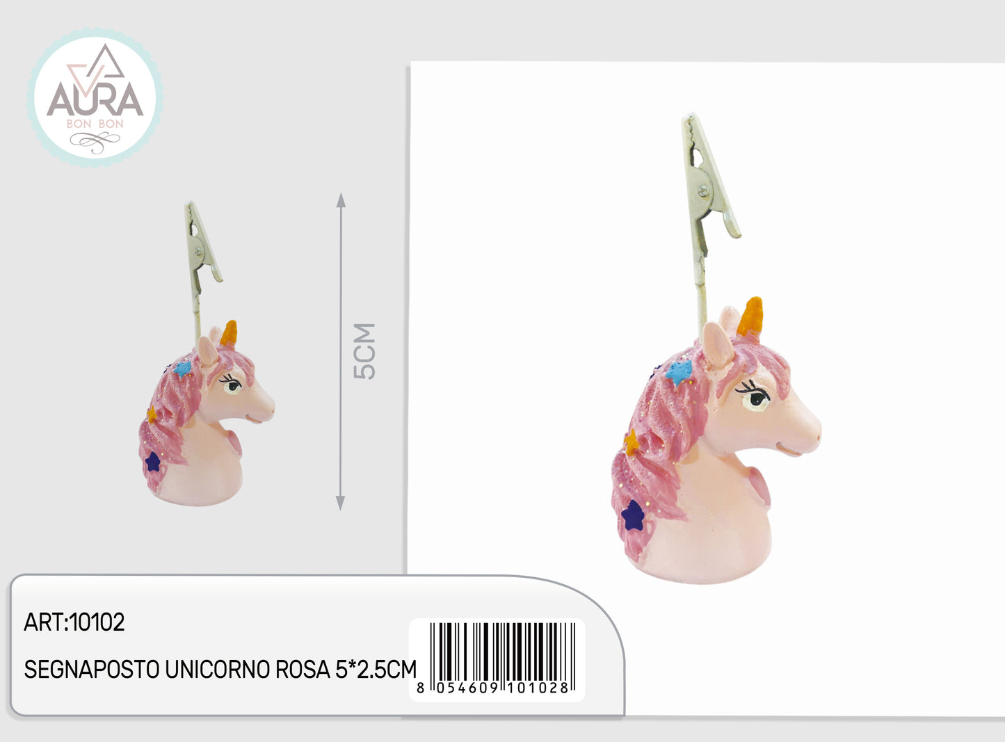segnaposto unicorno rosa