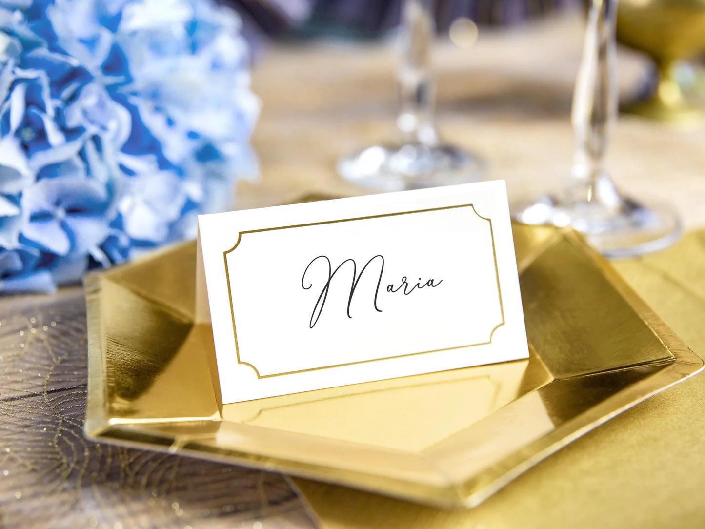 Segnaposto con cornice in oro 9,5x5,5cm 10pz