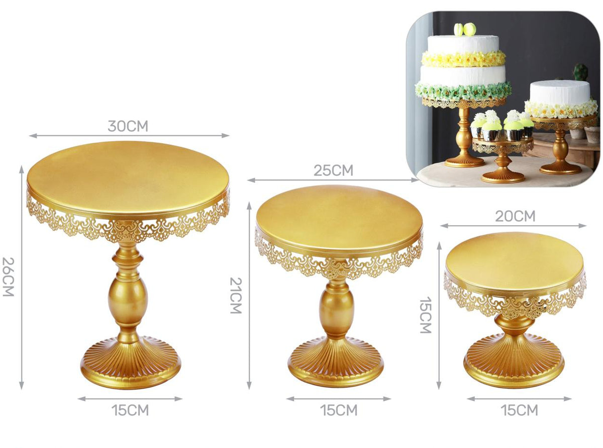 set 3 alzatine oro