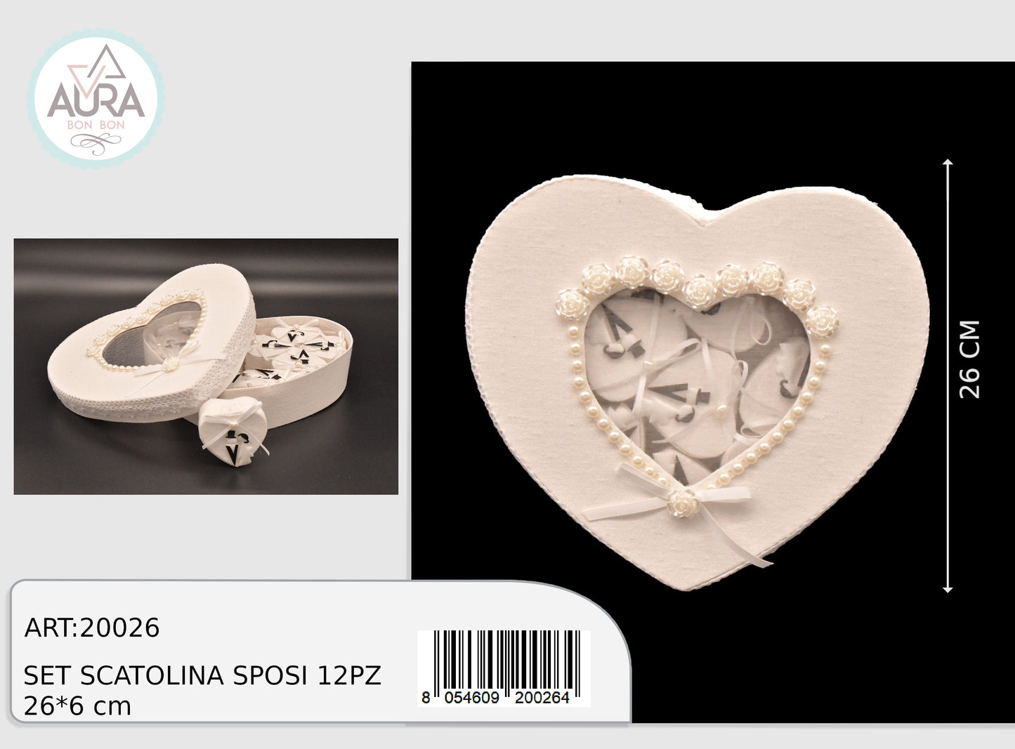 set box cuore confetti sposi