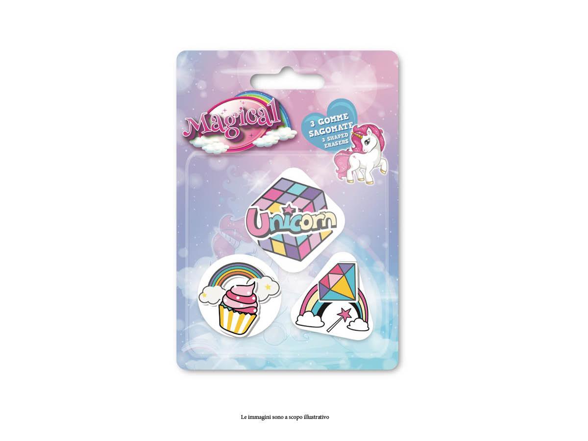 set gomme sagomate unicorno
