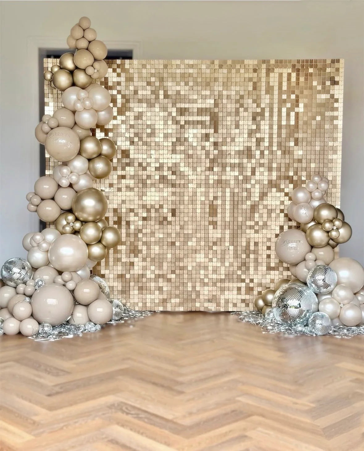 Pannello paillettes 30x30cm champagne