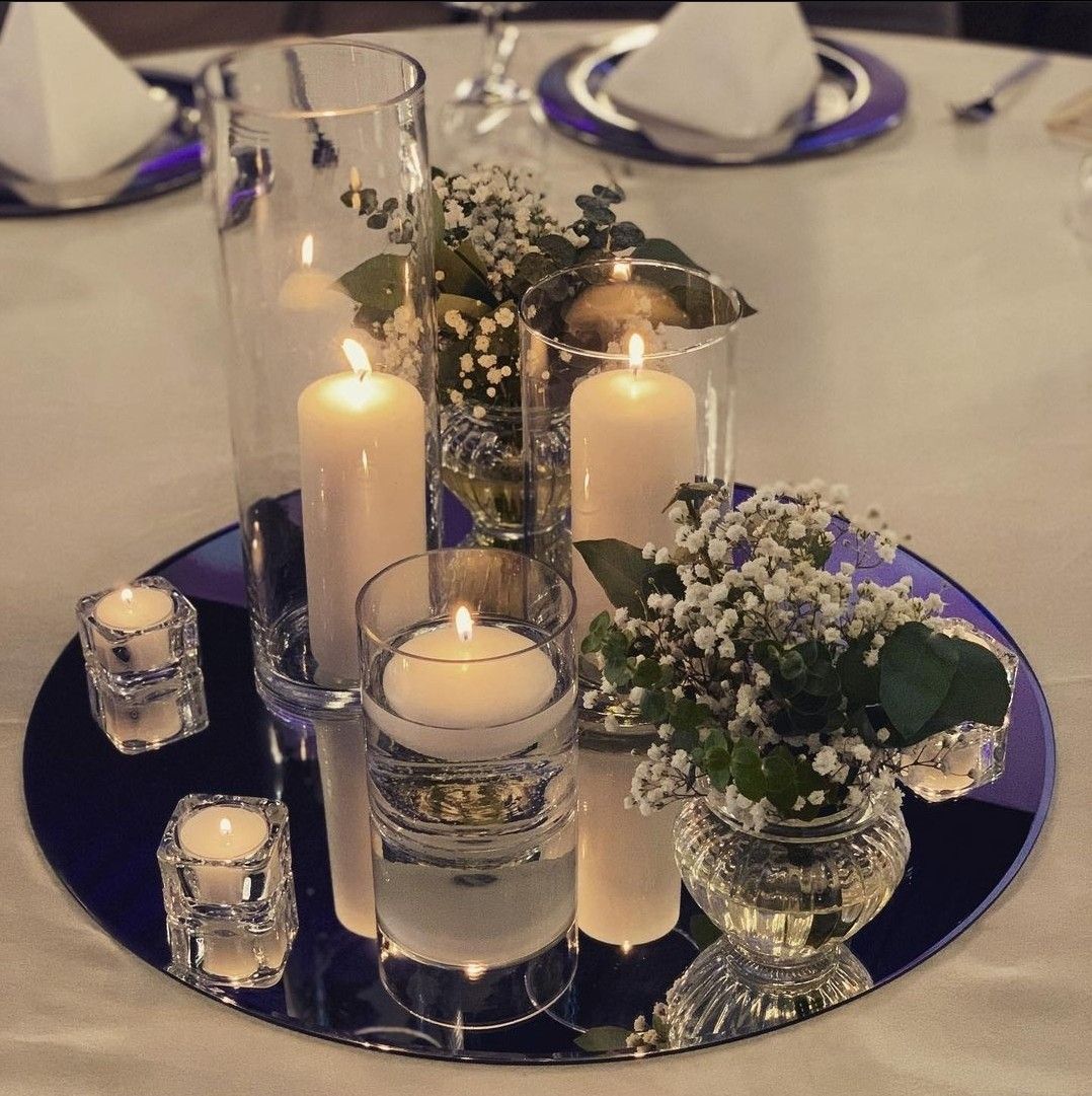Mirrored round tray diameter 10cm
