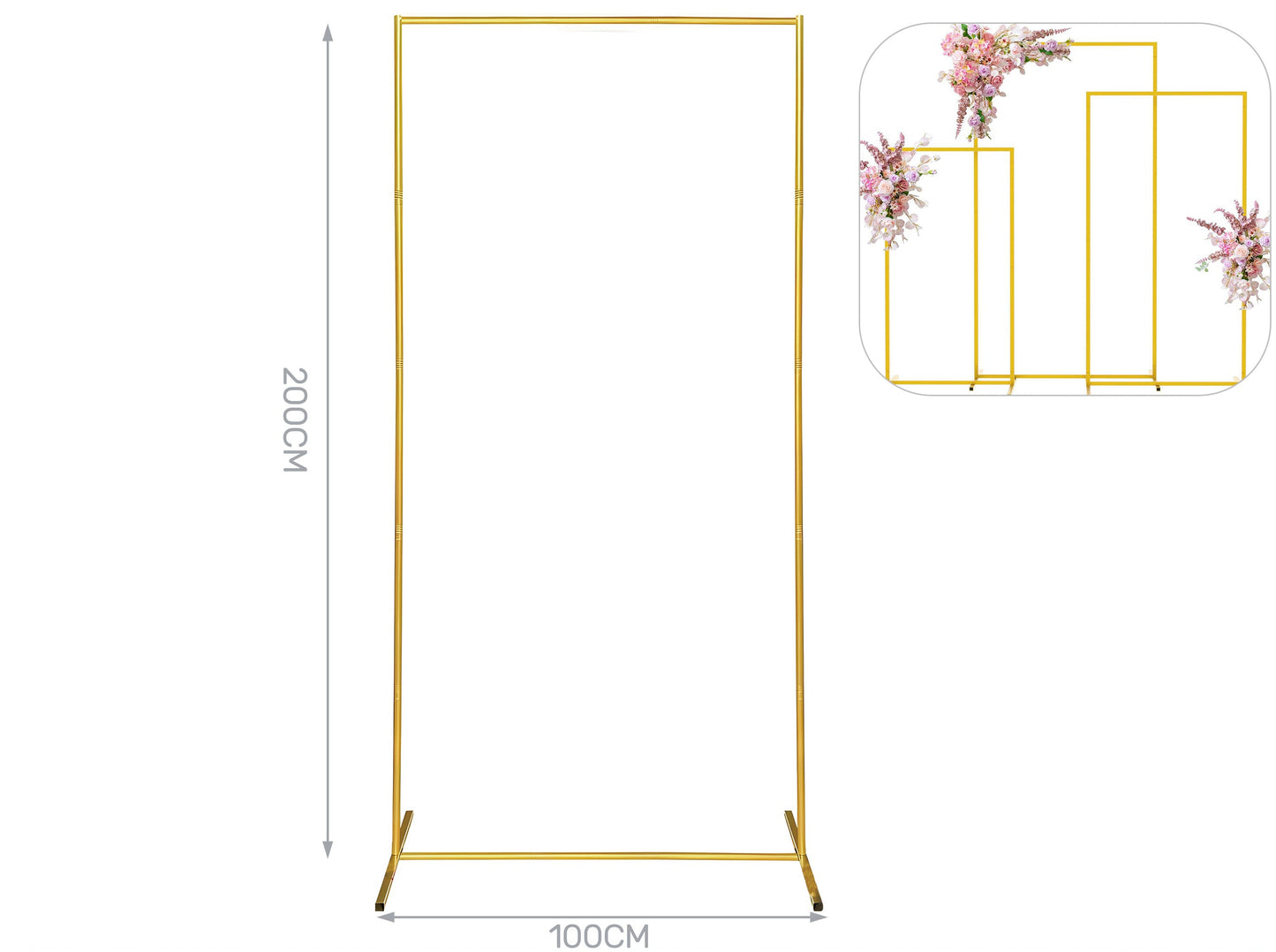struttura rettangolare 100x200cm oro